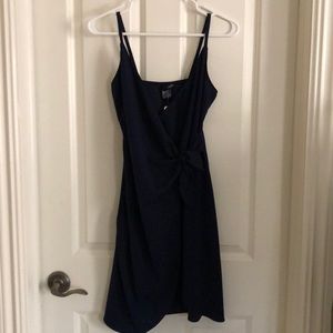 Aqua navy blue wrap dress NWT
